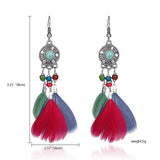 Tassel Dangle Long Earrings For Women Owl Leaf feather earrings Brincos Bijoux Jewelry Wedding Earrings Bride Jewelry