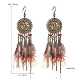 Tassel Dangle Long Earrings For Women Owl Leaf feather earrings Brincos Bijoux Jewelry Wedding Earrings Bride Jewelry