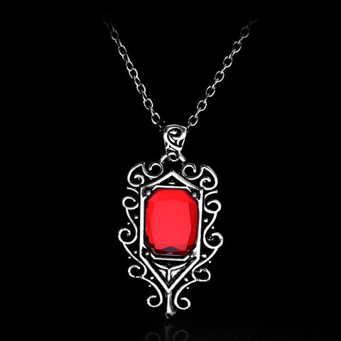 The Mortal Instruments City of Bones Necklace Isabelle Lightwood Angelic Power Red Crystal Pendant Necklaces For Women Men Gifts