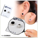 Titanium Steel 10 Color Cubic Zirconia Crystal Without Pierced Ears Earrings Health Magnet Clip Earrings For Women Men C00006