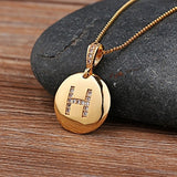 Top Quality Women Girls Initial Letter Necklace Gold 26 Letters Charm Necklaces Pendants Copper CZ Jewelry Personalized Necklace