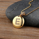 Top Quality Women Girls Initial Letter Necklace Gold 26 Letters Charm Necklaces Pendants Copper CZ Jewelry Personalized Necklace