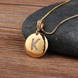 Top Quality Women Girls Initial Letter Necklace Gold 26 Letters Charm Necklaces Pendants Copper CZ Jewelry Personalized Necklace