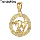 Trendsmax 12 Zodiac Sign Constellations Pendants Necklaces For Women Men 585 Rose Gold Male Jewelry Fashion Birthday Gifts GPM16