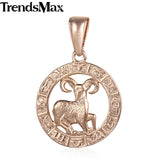 Trendsmax 12 Zodiac Sign Constellations Pendants Necklaces For Women Men 585 Rose Gold Male Jewelry Fashion Birthday Gifts GPM16