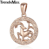 Trendsmax 12 Zodiac Sign Constellations Pendants Necklaces For Women Men 585 Rose Gold Male Jewelry Fashion Birthday Gifts GPM16