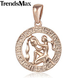 Trendsmax 12 Zodiac Sign Constellations Pendants Necklaces For Women Men 585 Rose Gold Male Jewelry Fashion Birthday Gifts GPM16