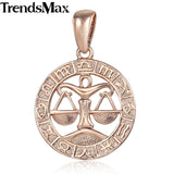 Trendsmax 12 Zodiac Sign Constellations Pendants Necklaces For Women Men 585 Rose Gold Male Jewelry Fashion Birthday Gifts GPM16