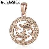 Trendsmax 12 Zodiac Sign Constellations Pendants Necklaces For Women Men 585 Rose Gold Male Jewelry Fashion Birthday Gifts GPM16