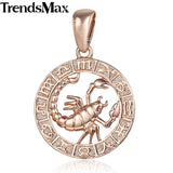 Trendsmax 12 Zodiac Sign Constellations Pendants Necklaces For Women Men 585 Rose Gold Male Jewelry Fashion Birthday Gifts GPM16