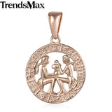 Trendsmax 12 Zodiac Sign Constellations Pendants Necklaces For Women Men 585 Rose Gold Male Jewelry Fashion Birthday Gifts GPM16