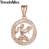 Trendsmax 12 Zodiac Sign Constellations Pendants Necklaces For Women Men 585 Rose Gold Male Jewelry Fashion Birthday Gifts GPM16