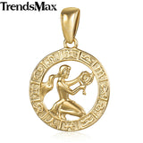 Trendsmax 12 Zodiac Sign Constellations Pendants Necklaces For Women Men 585 Rose Gold Male Jewelry Fashion Birthday Gifts GPM16