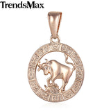 Trendsmax 12 Zodiac Sign Constellations Pendants Necklaces For Women Men 585 Rose Gold Male Jewelry Fashion Birthday Gifts GPM16