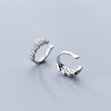 Trustdavis 100% 925 Sterling Silver Shining CZ Ear Cuff Clip on Earrings for Women Girl Without Piercing Earings Jewelry DA372
