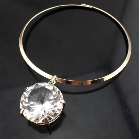 UKEN Fashion Women Collar Choker Necklace Statement Jewelry Alloy Torques Big Crystal Gem Maxi Necklaces & Pendants Wholesale