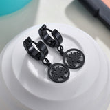 UNB 2017 New Women Men's Stainless Steel Dropping Earrings Black/Silver Color Cross Gothic Punk Rock Style Pendientes Mujer Moda