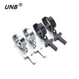 UNB 2017 New Women Men's Stainless Steel Dropping Earrings Black/Silver Color Cross Gothic Punk Rock Style Pendientes Mujer Moda