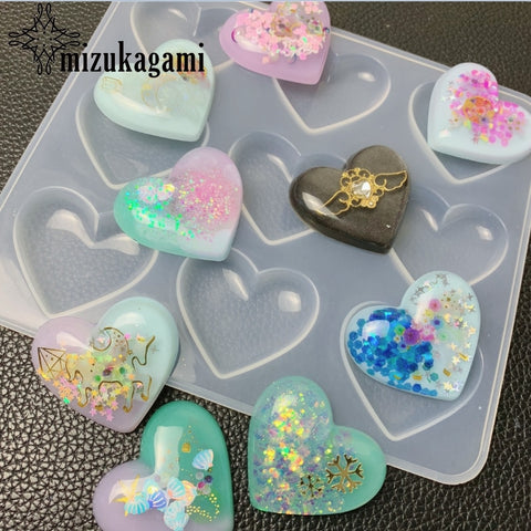 UV Resin Jewelry Liquid Silicone Mold Heart Charms Resin Molds For DIY Pendant Jewelry Making Molds
