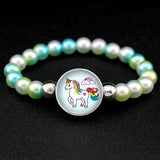 Unicorn Beads Bracelets 18mm Snap Holder Buttons Dome Cabochon Flamingos Charms Trendy Bracelets Girls Women Boy Jewelry Gift