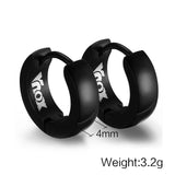 VNOX Cute Hoop Earrings for Men Punk Stainless Steel Huggie Small Earrings 4 Color