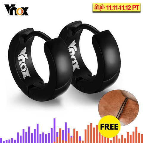 VNOX Cute Hoop Earrings for Men Punk Stainless Steel Huggie Small Earrings 4 Color