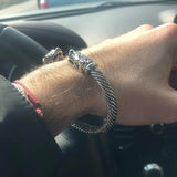 Vintage Gold Silver Teen Wolf Bangles Indian Jewelry Viking Bracelet Men Wristband Cuff Bracelets For Women Fashion Accessories