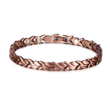 Vinterly Pure Copper Bracelet Men Energy Germanium Magnetic Bracelet Copper Vintage Hologram Chain & Link Bracelets for Men 2018