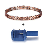 Vinterly Pure Copper Bracelet Men Energy Germanium Magnetic Bracelet Copper Vintage Hologram Chain & Link Bracelets for Men 2018