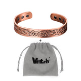 Vinterly Pure Copper Bracelet Men Energy Magnetic Adjustable Cuff Bracelet Femme Vintage Viking Wide Bracelets Bangles For Women