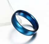 Vnox 6mm/ 8mm Classic Wedding Ring for Men Women Gold / Blue / Silver Color Stainless Steel US size