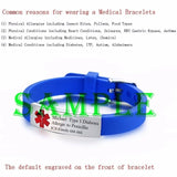 Vnox Engravable Medical Alert ID Bracelet DIABETES EPILEPSY ALZHEIMER'S ALLERGY SOS Women Men Personalized Jewelry