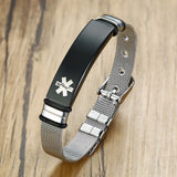 Vnox Free Personalized Engraving Medical Alert ID Bracelet For Women Men Stainless Steel Adjustable Watch Band Emergency Jewelry