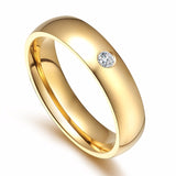 Vnox Gold-color Wedding Bands Ring for Women Men Jewelry 6mm Stainless Steel Engagement RingCouple Lover Anniversary Gift