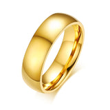 Vnox Gold-color Wedding Bands Ring for Women Men Jewelry 6mm Stainless Steel Engagement RingCouple Lover Anniversary Gift