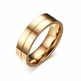 Vnox Gold-color Wedding Bands Ring for Women Men Jewelry 6mm Stainless Steel Engagement RingCouple Lover Anniversary Gift