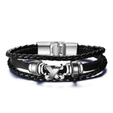 Vnox Lucky Vintage Men's Leather Bracelet Playing Cards Raja Vegas Charm Multilayer Braided Women Pulseira Masculina 7.87"