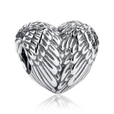 WOSTU 100% Authentic 925 Sterling Silver Heart Shape Charm Beads Fit Brand Charm Bracelet DIY Original Silver Jewelry