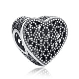 WOSTU 100% Authentic 925 Sterling Silver Heart Shape Charm Beads Fit Brand Charm Bracelet DIY Original Silver Jewelry