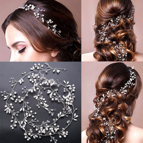 Wedding Hair Accessories Crystal Pearl Hair Belt Wedding Bridal Hair Ornaments Hair Jewelry bride Headdress Headbands