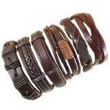 Wholesale 10PCS/lot (Random 10pcs ) Mix Styles Braided Bracelets Or 6pcs Leather Bracelets For Men Wrap Bangle Party Gifts  MX5