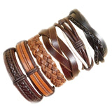 Wholesale 10PCS/lot (Random 10pcs ) Mix Styles Braided Bracelets Or 6pcs Leather Bracelets For Men Wrap Bangle Party Gifts  MX5