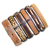Wholesale 10PCS/lot (Random 10pcs ) Mix Styles Braided Bracelets Or 6pcs Leather Bracelets For Men Wrap Bangle Party Gifts  MX5