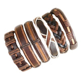 Wholesale 10PCS/lot (Random 10pcs ) Mix Styles Braided Bracelets Or 6pcs Leather Bracelets For Men Wrap Bangle Party Gifts  MX5