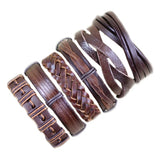 Wholesale 10PCS/lot (Random 10pcs ) Mix Styles Braided Bracelets Or 6pcs Leather Bracelets For Men Wrap Bangle Party Gifts  MX5