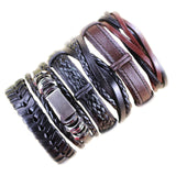 Wholesale 10PCS/lot (Random 10pcs ) Mix Styles Braided Bracelets Or 6pcs Leather Bracelets For Men Wrap Bangle Party Gifts  MX5