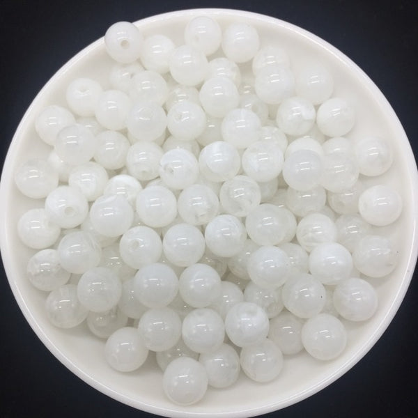 Wholesale  6 8 10 mm Acrylic Clouds Beads Effect Round BEADS Spacer Loose Beads Craft DIY