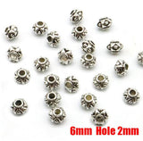 Wholesale Price 100pcs/lot Flower Metal Zinc Alloy Spacer beads For Silver Plated Loose Bead DIY Jewelry Bracelet Making