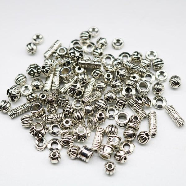 Wholesale Price 100pcs/lot Flower Metal Zinc Alloy Spacer beads For Silver Plated Loose Bead DIY Jewelry Bracelet Making