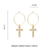 Wild&Free Star Hoop Earrings for Women Gold Coin Cross Small Eyes Tiny Huggie Hoops Earrings With Rhinestones Minimalist Jewelry